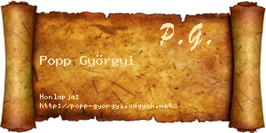 Popp Györgyi névjegykártya